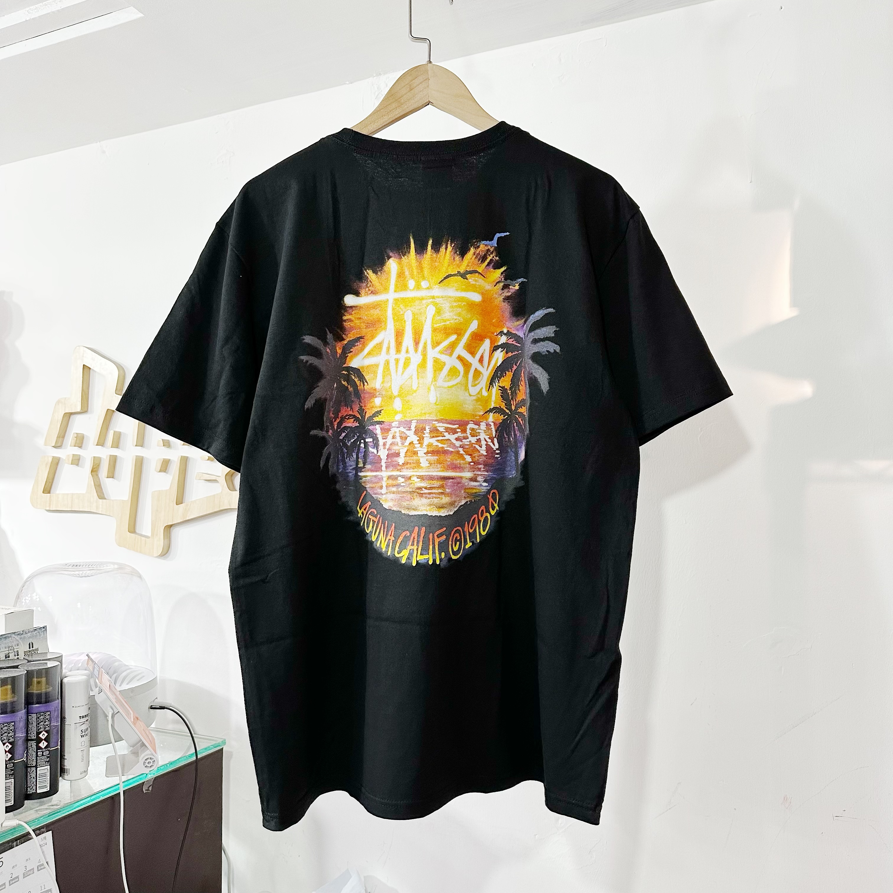 STUSSY SS24 SUNSET TEE BLACK