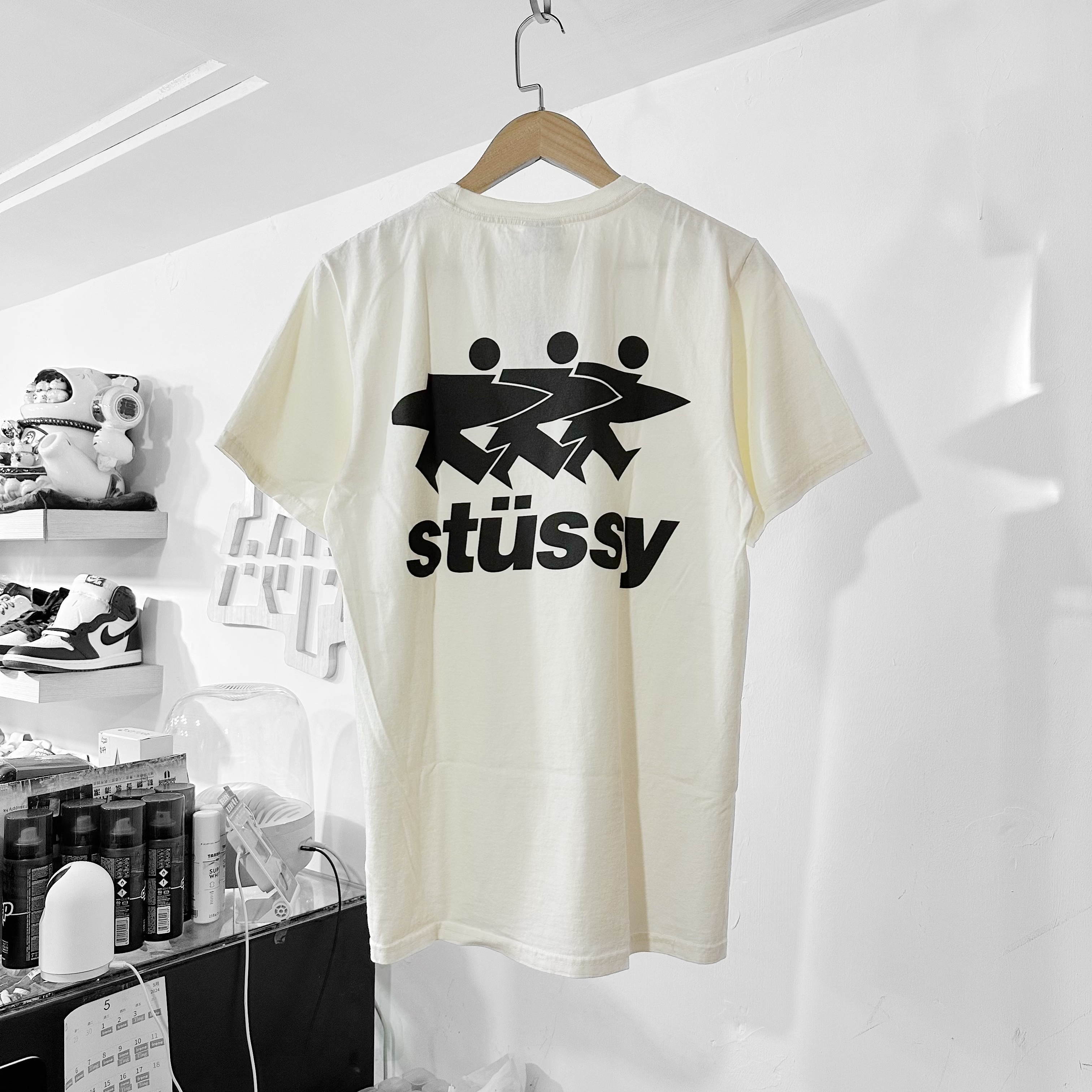 STUSSY SS24 Surfwalk Pig. Dyed Tee Natural 奶白色