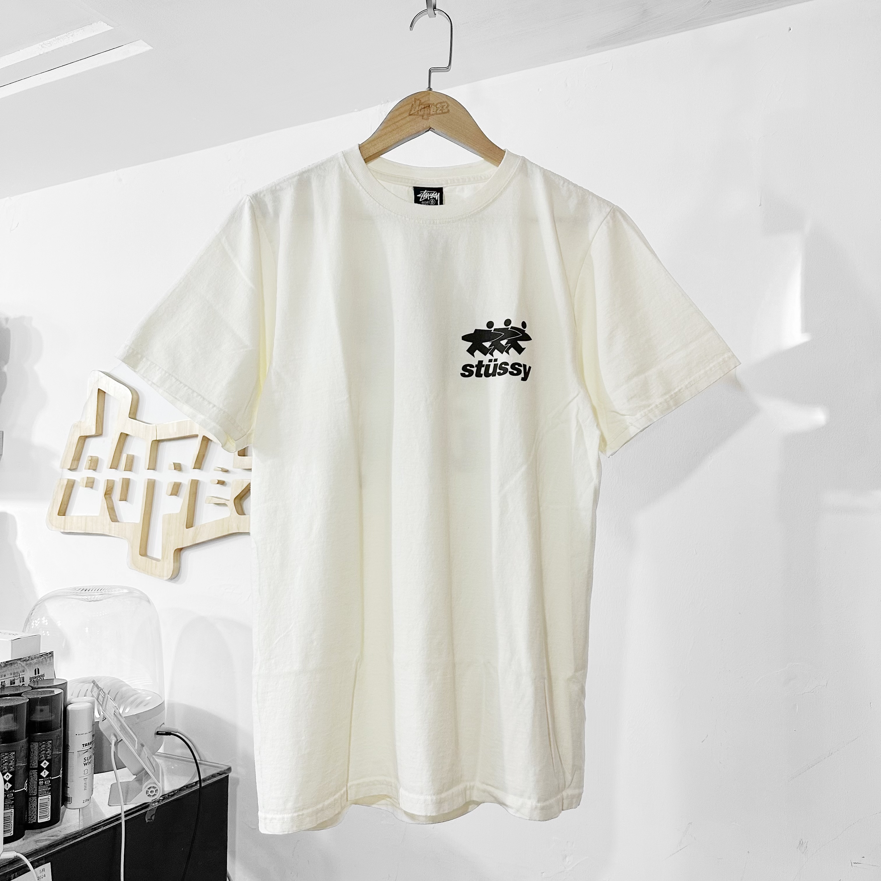 STUSSY SS24 Surfwalk Pig. Dyed Tee Natural 奶白色