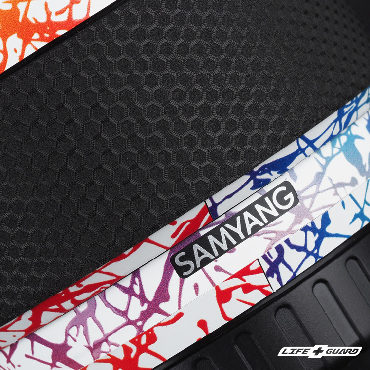 潑墨彩白貼膜質感特寫，LIFE+GUARD 設計風格