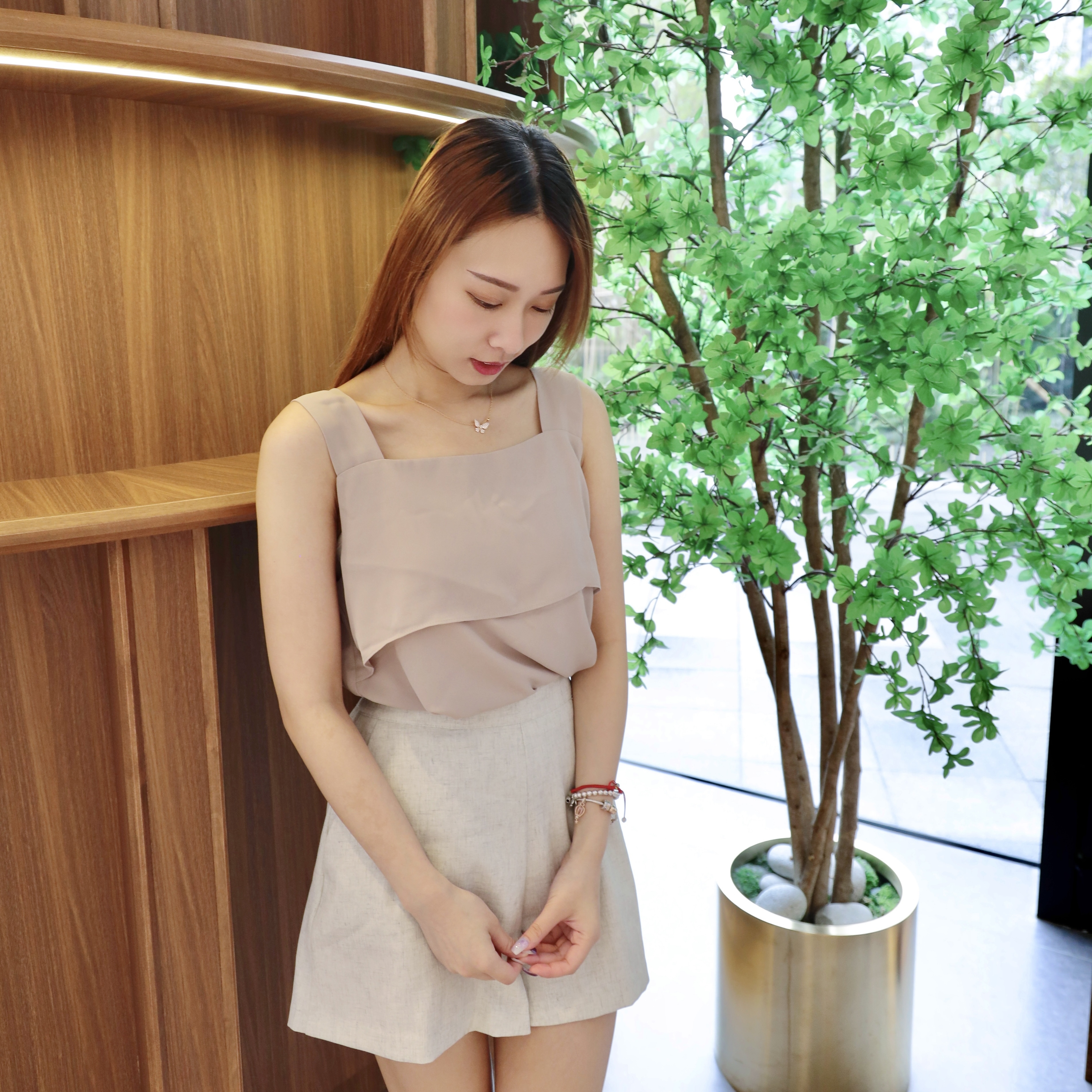 ||VEST63|| 上班闊帶優雅雪紡背心