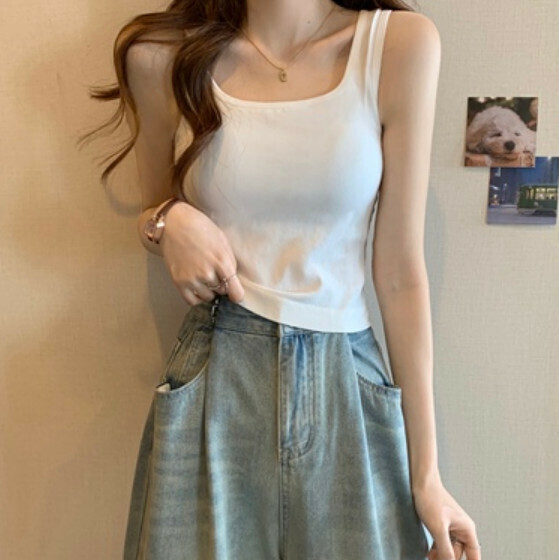Summer wide-brimmed vest (white) [Size: S-L] [Contact customer service to confirm the shipping size after placing an order]