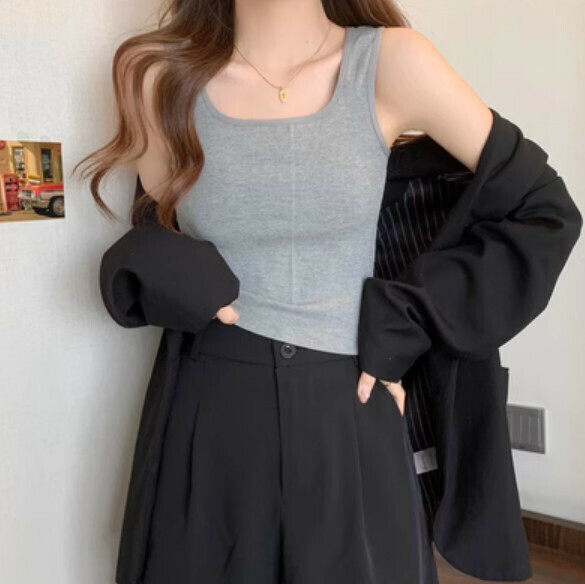 Summer Wide-brimmed Vest (Gray) [Size: S-L] [Contact Customer Service to Confirm Shipping Size after Placing an Order]