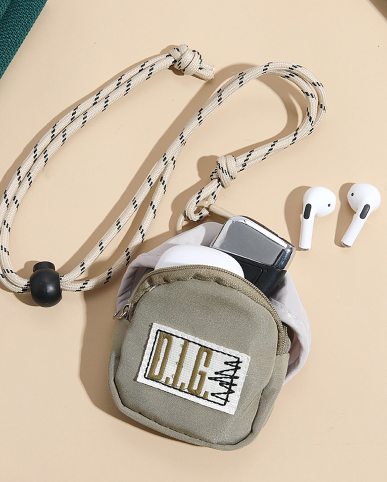 創意蘑菇小包 運動掛脖包 耳機包