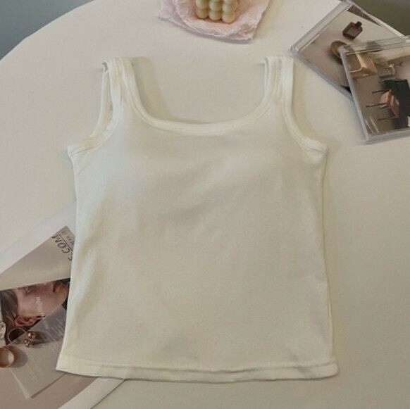 Summer Wide-brimmed Vest with Chest Padded (White) [Size: S-L] [Contact Customer Service to Confirm Shipping Size after Placing an Order]