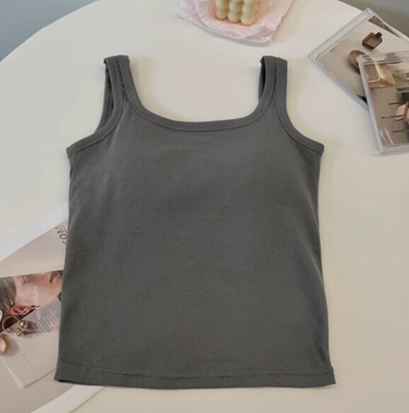 Summer Wide-brimmed Vest with Chest Padded (Gray) [Size: S-L] [Contact Customer Service to Confirm Shipping Size after Placing an Order]