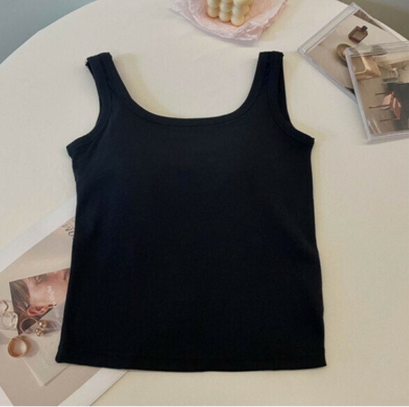 Summer Wide-brimmed Vest with Chest Padded (Black) [Size: S-L] [Contact Customer Service to Confirm Shipping Size after Placing an Order]