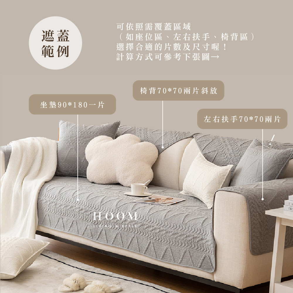 沙發墊尺寸計算示意圖