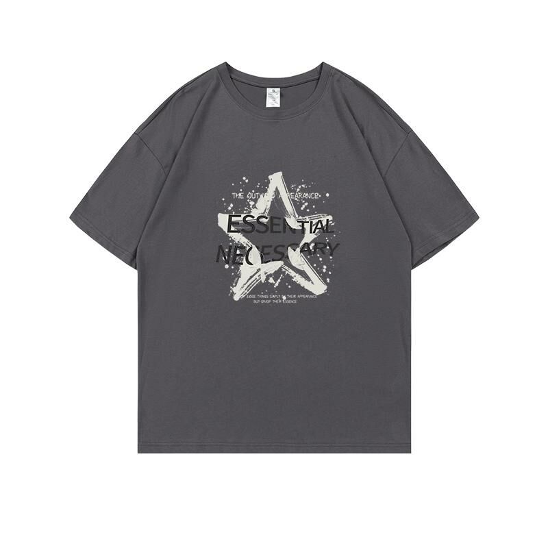 Loose short-sleeved T-shirt (S-4XL dark gray) [Please contact customer service to confirm the shipping size after placing an order] 