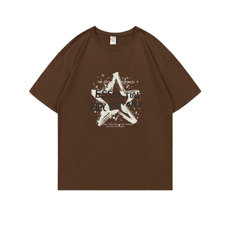 Loose short-sleeved T-shirt (S-4XL brown) [After placing an order, please contact customer service to confirm the shipping size] 