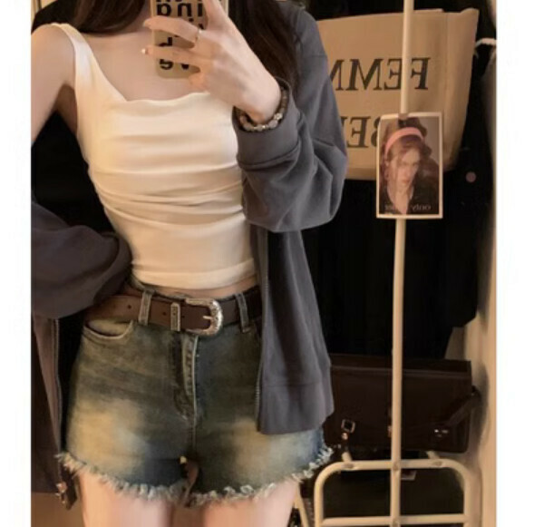 Summer Beauty Strap Padded Vest (White) [One Size]