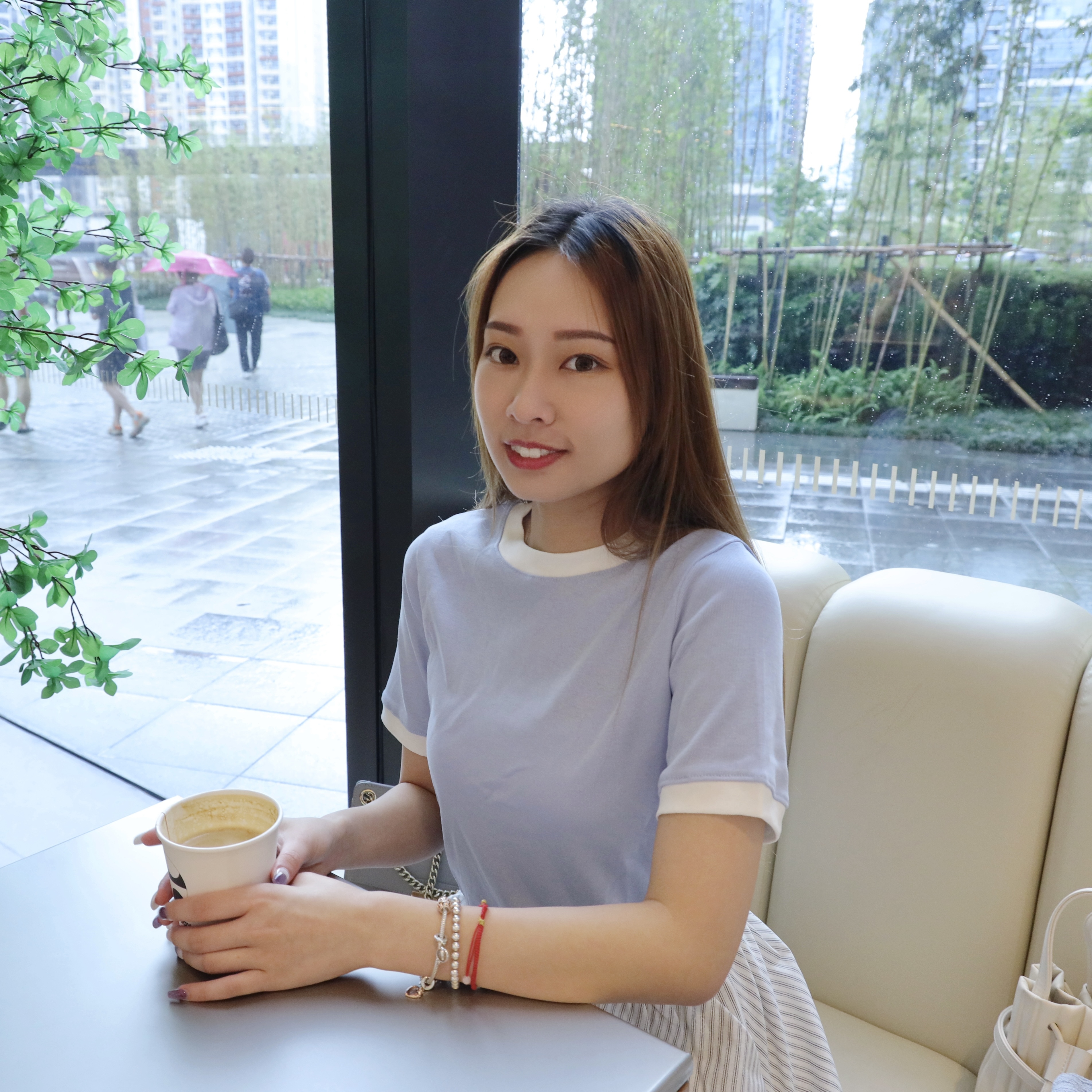 ||TOP489|| 圓領拼邊冰涼料休閒top