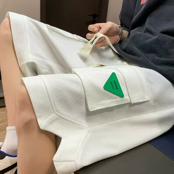 熱賣寬鬆運動短褲男（白色【M_5XL碼】（下單後聯繫客服確認發貨尺碼））