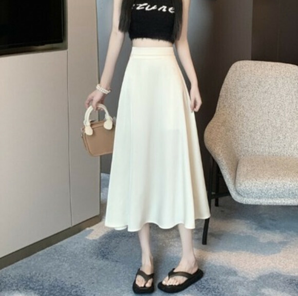 Summer mid-length Qimen skirt (apricot) [Size: S-XL] [Contact customer service to confirm the shipping size after placing an order]