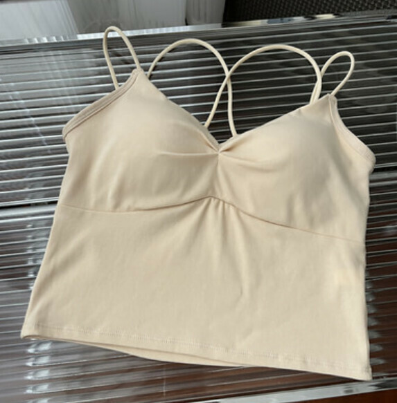 Summer Vest with Chest Pleats (Skin Tone) [One Size]