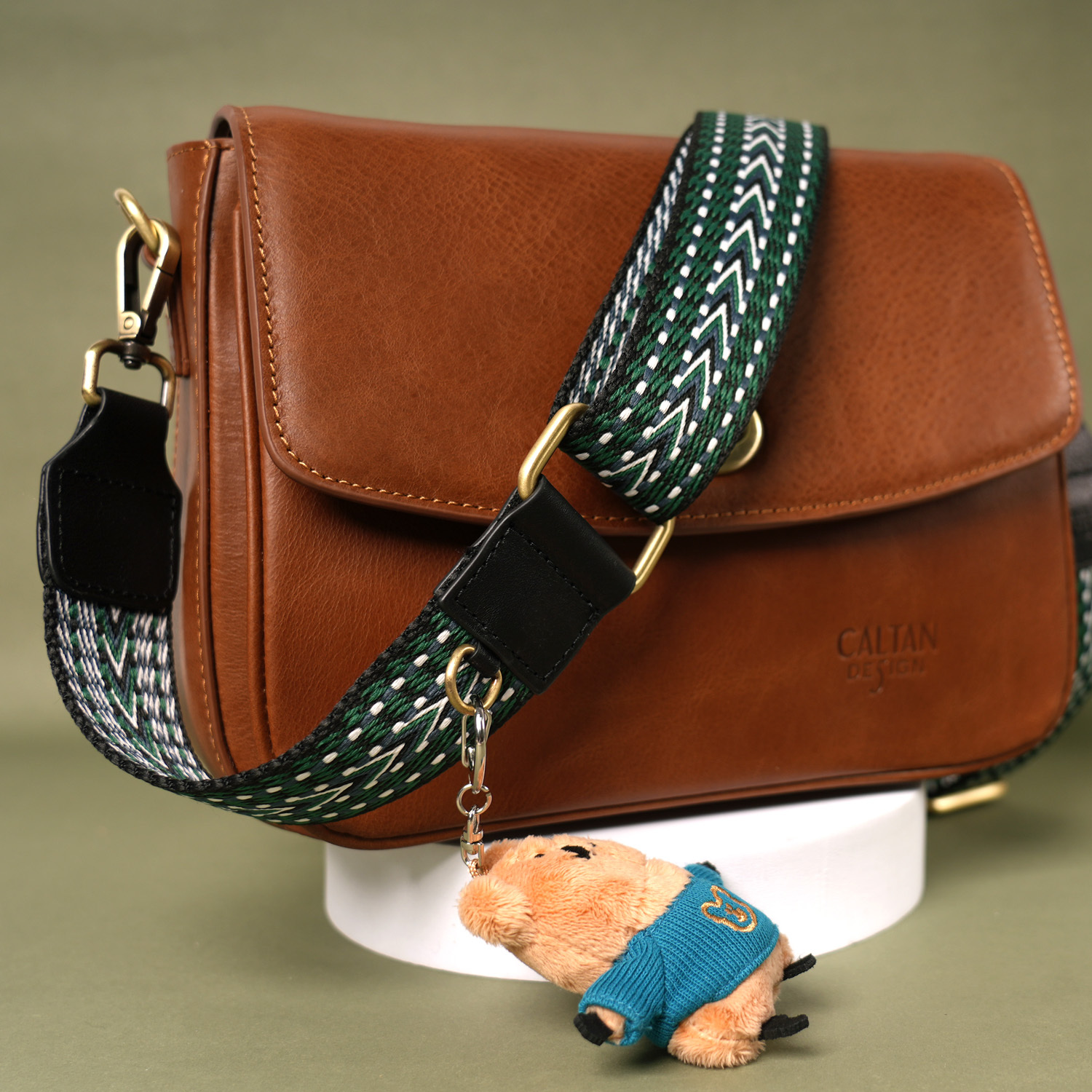 圖騰紋可拆式D型掛扣帆布背帶-兩色(239105.6背帶)