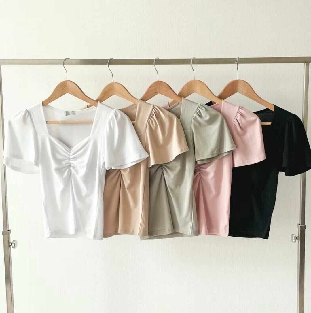 TOP#14368 🤎扇袖基礎上衣