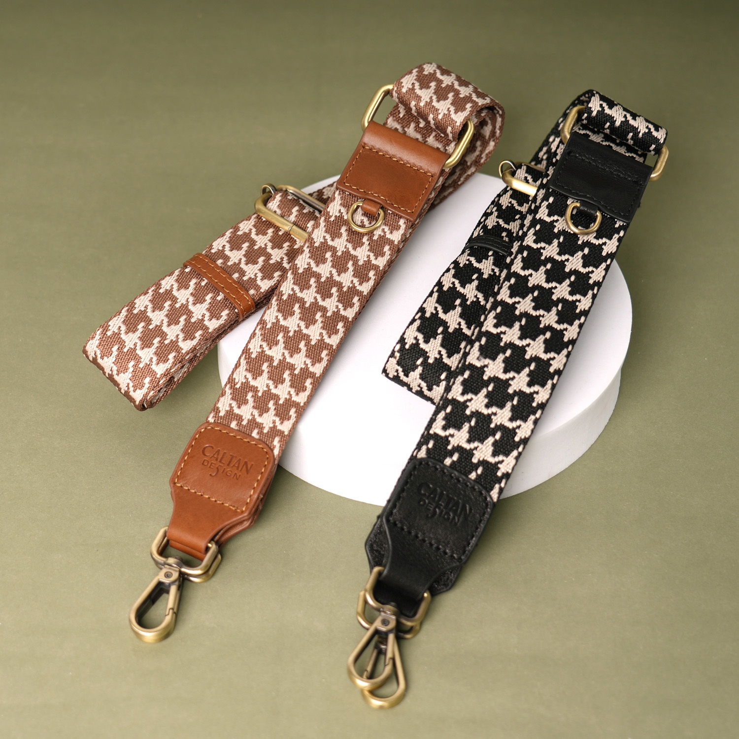 千鳥格可拆式D型掛扣帆布背帶-兩色(239107.8背帶)