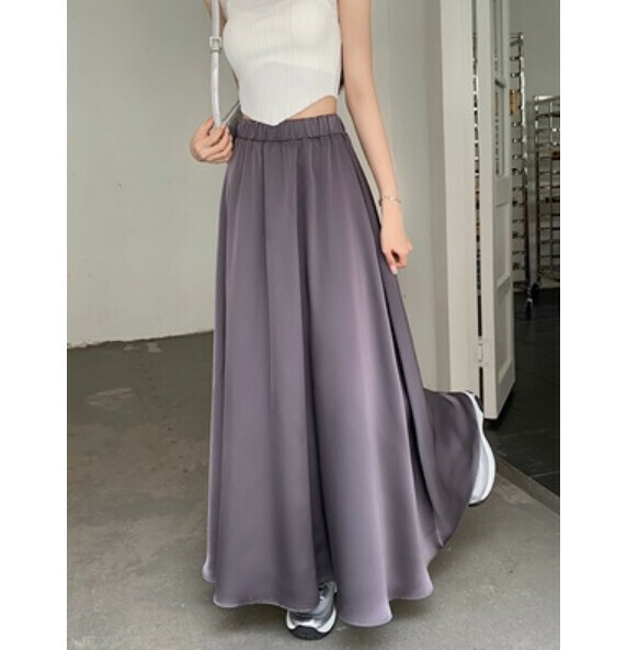 Summer high-waisted skirt (gray) [one size]