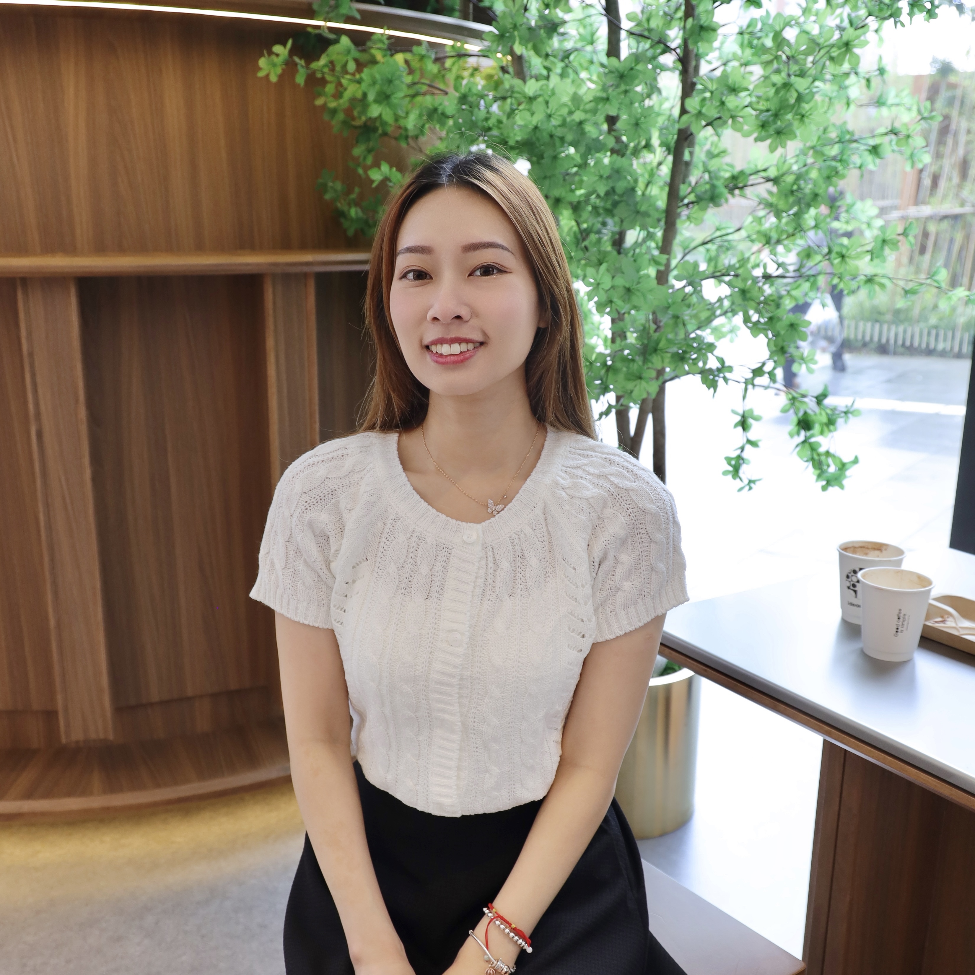 ||TOP490|| 少女圓領鈕扣麻花針織