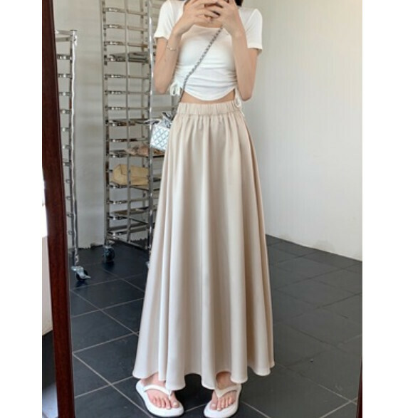 Summer high-waisted skirt (apricot) [one size]