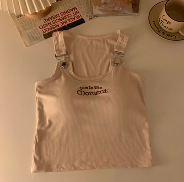 Summer knitted vest with chest pad (apricot) [one size]