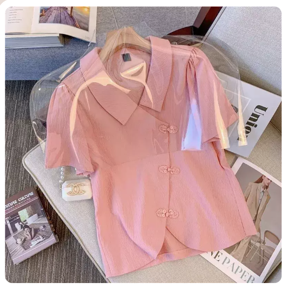 Slim Short Sleeve Shirt (Pink Size: S-L) (Please contact customer service to confirm the shipping size after placing an order)