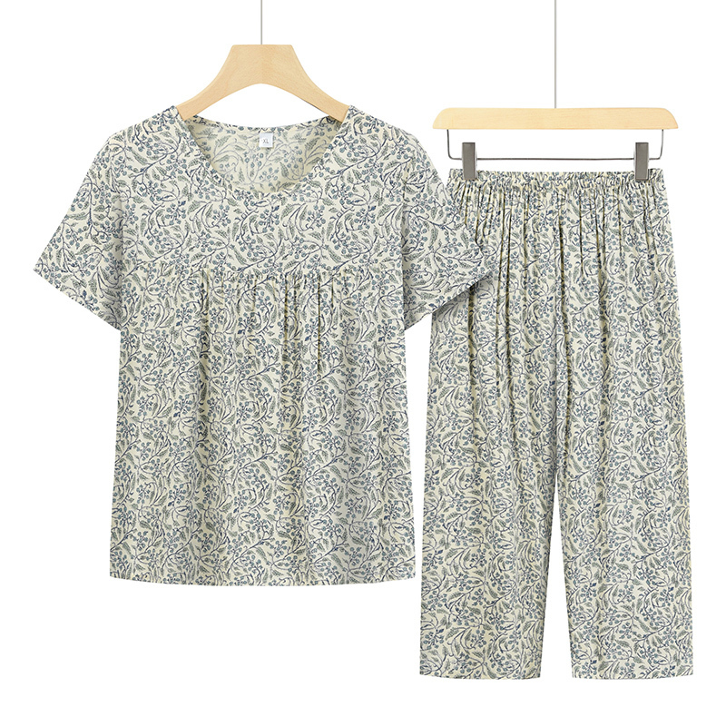 Seniors Short Sleeve Set (XL-4XL No. 12 Color) [Please contact customer service to confirm the shipping size after placing an order]