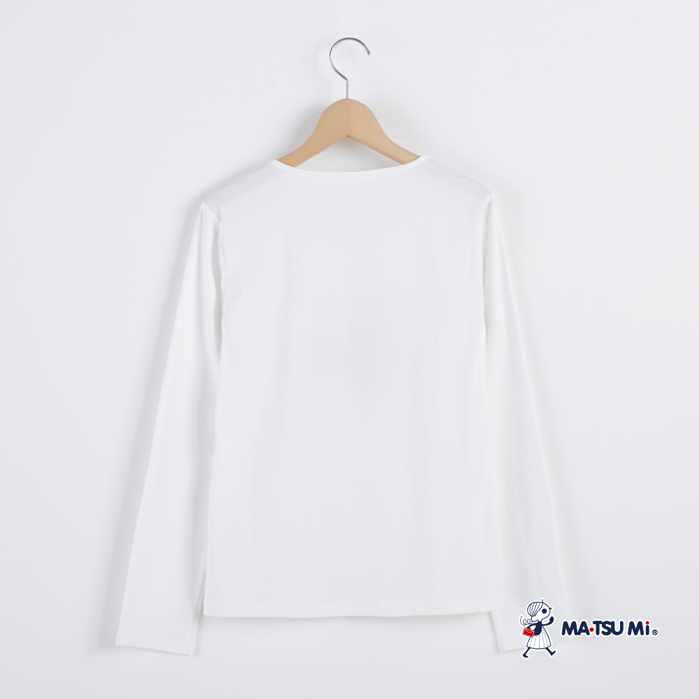 MA‧TSU Mi 造型領口簡約線條感學院熊上衣(深藍.白)