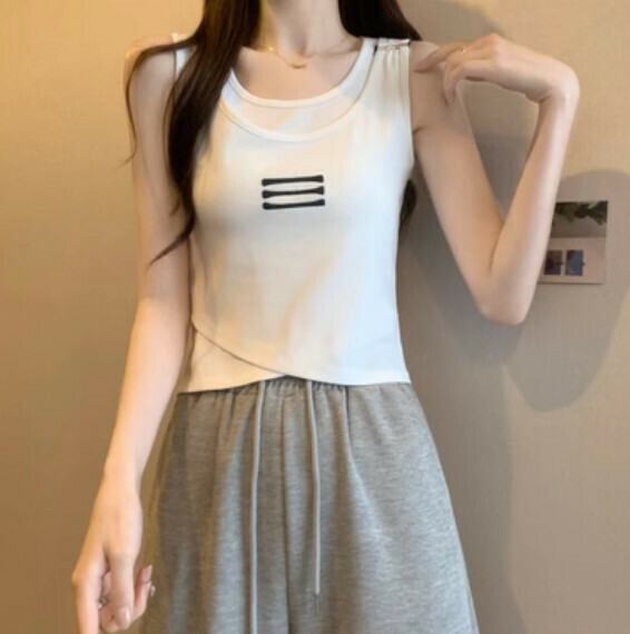 Summer Fake Two Vests (White) [One Size]