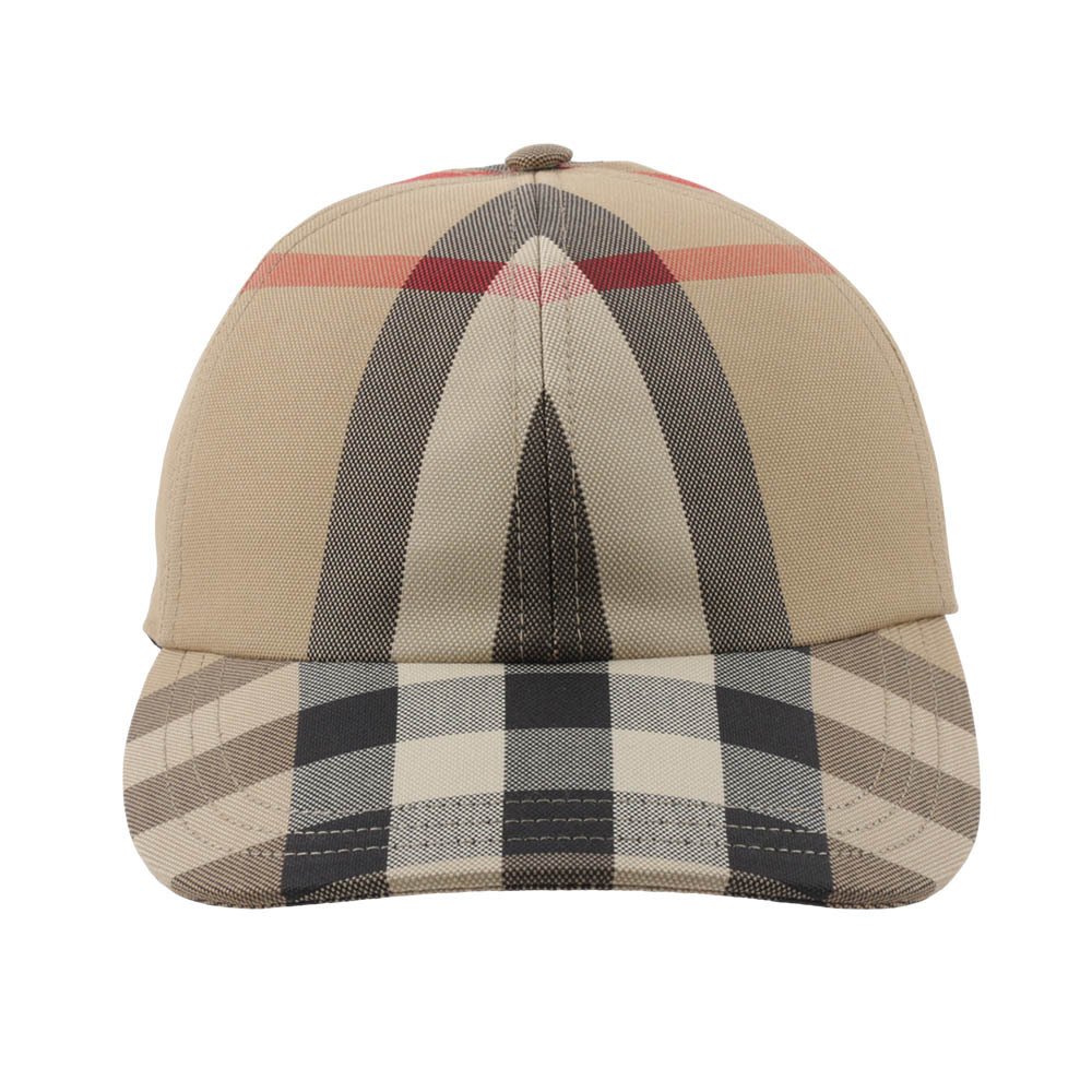 【BURBERRY】S/M/L號 William 經典格紋棉質棒球帽(米色) 80680351