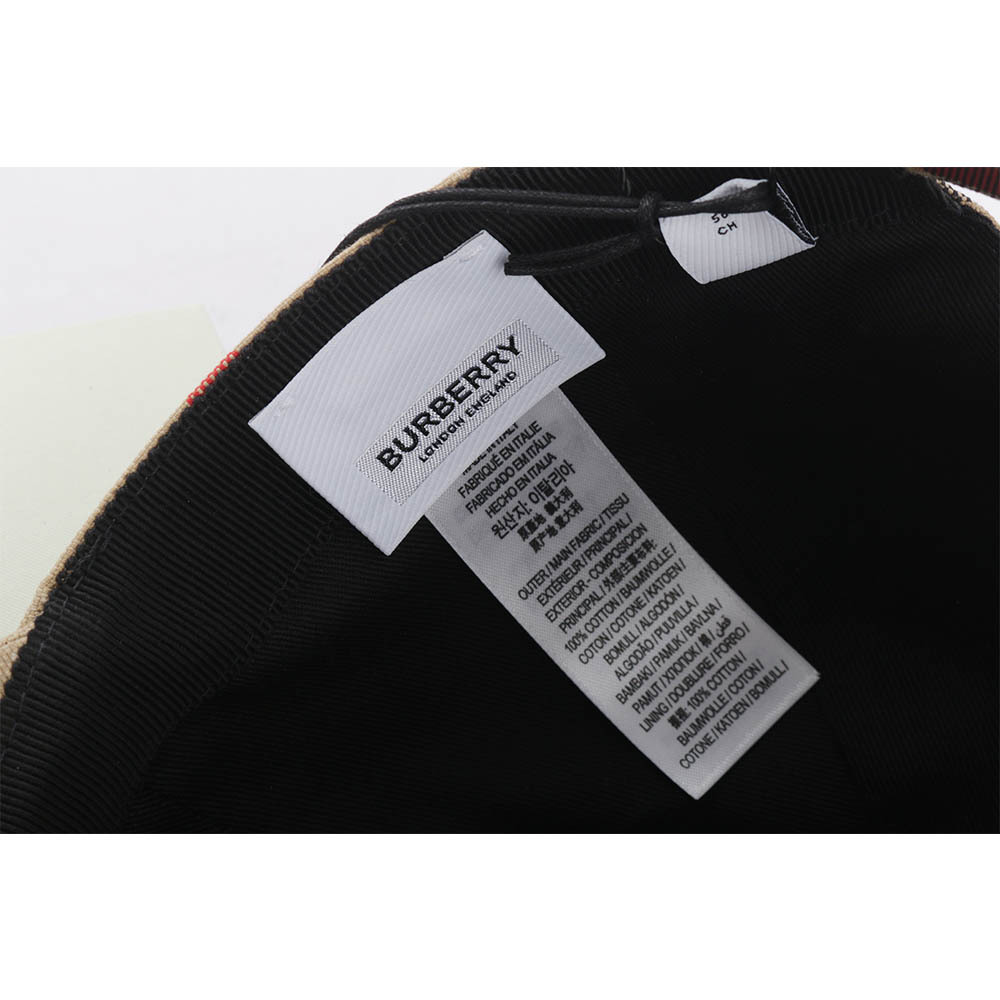 【BURBERRY】S/M/L號 William 經典格紋棉質棒球帽(米色) 80680351