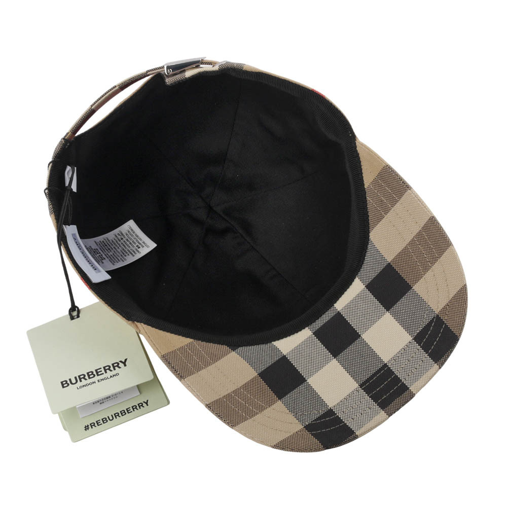 【BURBERRY】S/M/L號 William 經典格紋棉質棒球帽(米色) 80680351