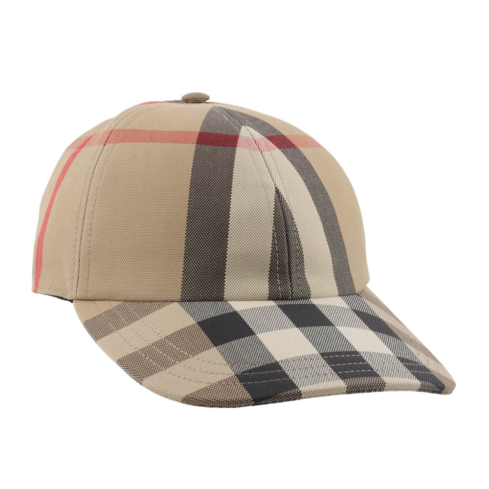 【BURBERRY】S/M/L號 William 經典格紋棉質棒球帽(米色) 80680351