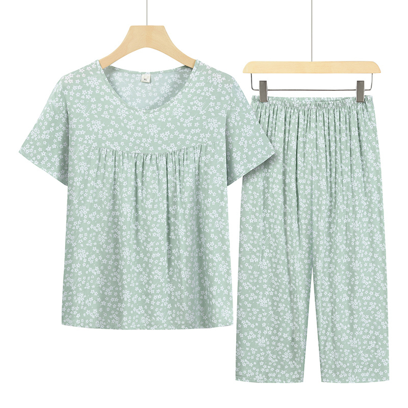 Seniors Short Sleeve Set (XL-4XL No. 19 Color) [Please contact customer service to confirm the shipping size after placing an order]