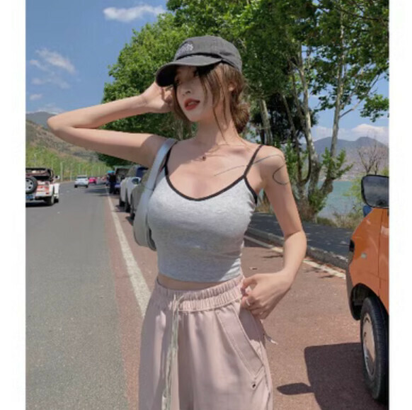 Small vest with chest pad in summer (light gray) [one size]