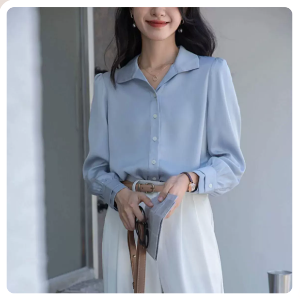 Versatile Long Sleeve Shirt (Blue Size: S-3XL) (Please contact customer service to confirm the shipping size after placing an order)