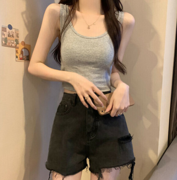Summer Back Cross Vest (Light Grey) [One Size]