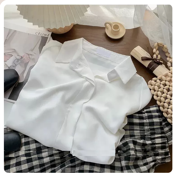 Long Sleeve Loose Chiffon Shirt (White Size: S-3XL) (Please contact customer service to confirm the shipping size after placing an order)