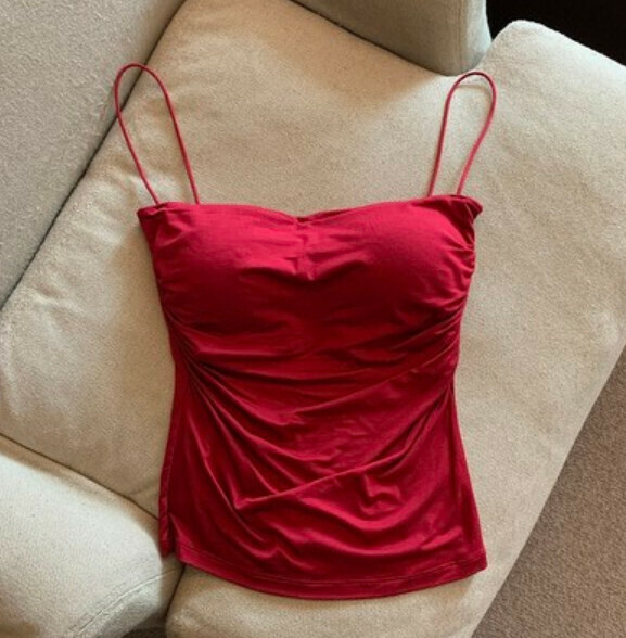 Summer Short Vest with Chest Padding (Red) [One Size]