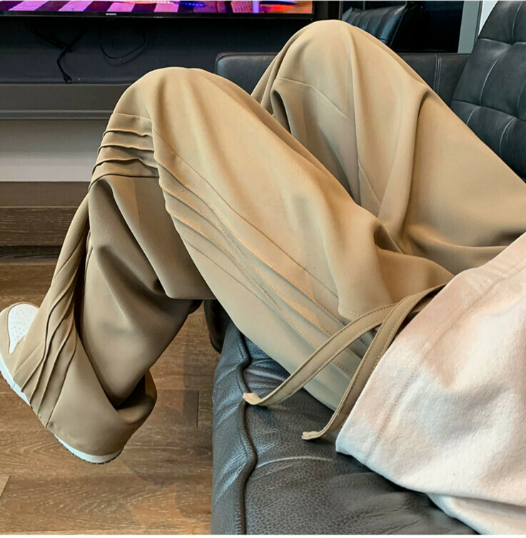 Loose Mop Straight Pants (Brown M-2XL) (Contact Customer Service to confirm shipping size after placing an order)