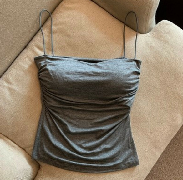 Summer Short Vest with Chest Padded (Dark Grey) [One Size]
