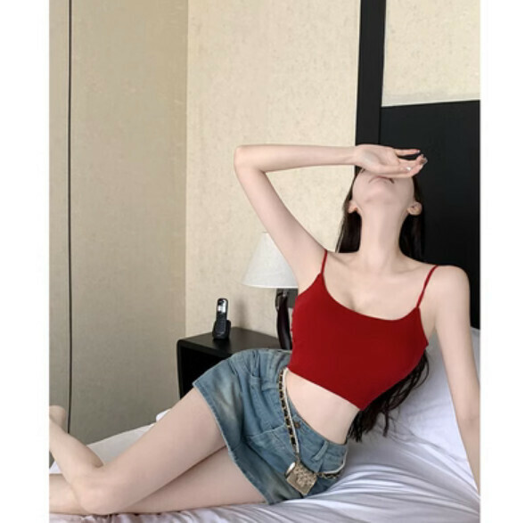 Summer short vest with chest pad (red) [Size: S-L] [Contact customer service to confirm the shipping size after placing an order]