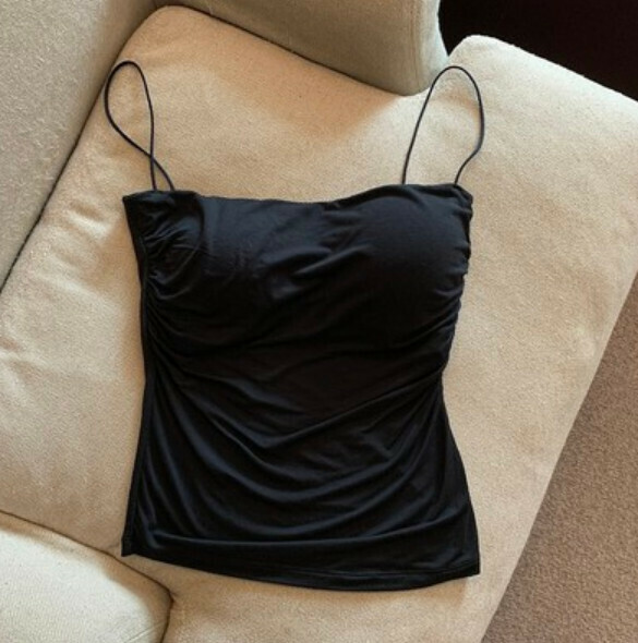 Summer Short Vest with Chest Padding (Black) [One Size]