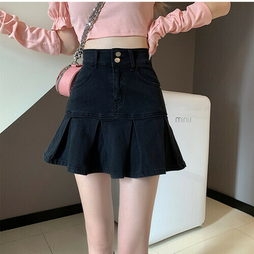 Hot Selling Denim Skirt [Black] [S-XL] (please contact customer service to confirm the delivery size after placing the order)