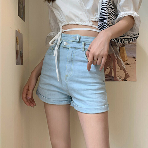 Hot Selling Denim Shorts [Light Blue] [Size S-L] (please contact customer service to confirm the delivery size after placing the order)