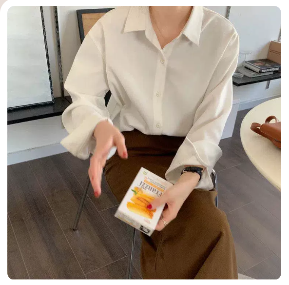 Lapel Single Breasted Loose Corduroy Shirt (White Size: S-3XL) (Please contact customer service to confirm the shipping size after placing an order)