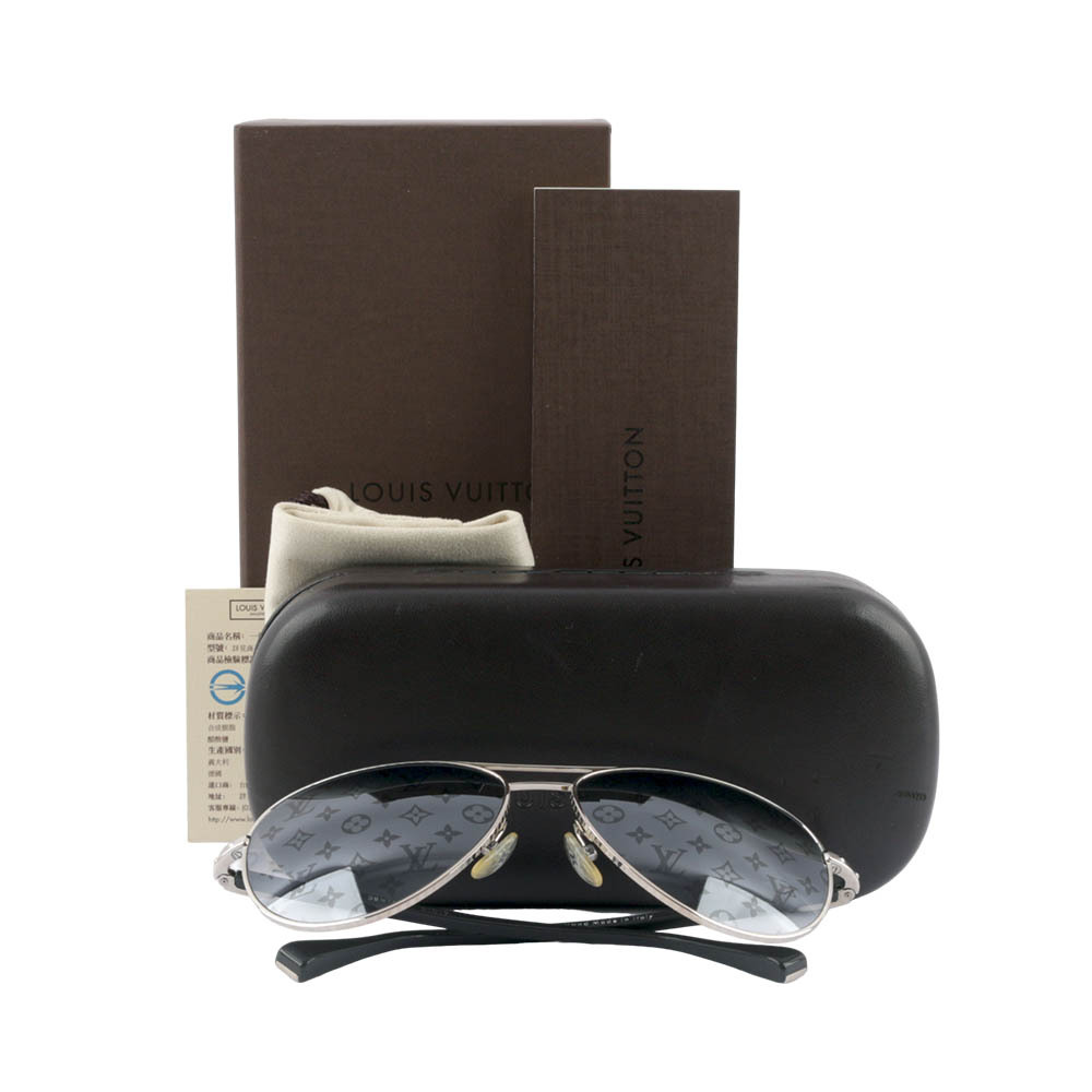 【Louis Vuitton / LV】Monogram 老花飛行眼鏡/太陽眼鏡(黑灰色) Z0165U