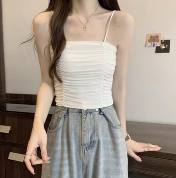 Summer Inner Strap Chest Padded Vest (White) [One Size]