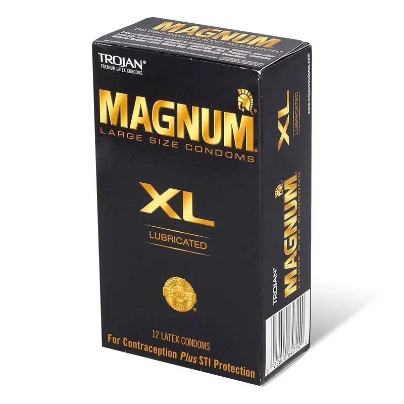 Trojan Magnum XL Extra Large 64/58mm 12's Pack Latex Condom